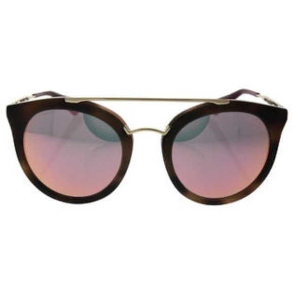Prada Tortoise Frame Aviator Sunglasses with Rose Mirrored Lenses
